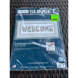 Sunset Inviting Welcome Stamped Cross Stitch Kit  13134 New CS1